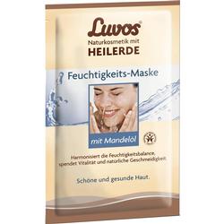 Die Packung zeigt eine Feuchtigkeitsmaske mit Heilerde und Mandelöl.
